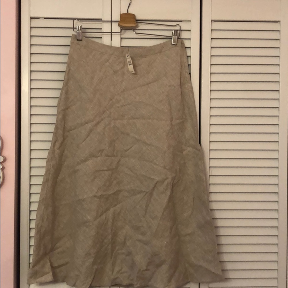 Talbots Tan Linen Maxi Skirt